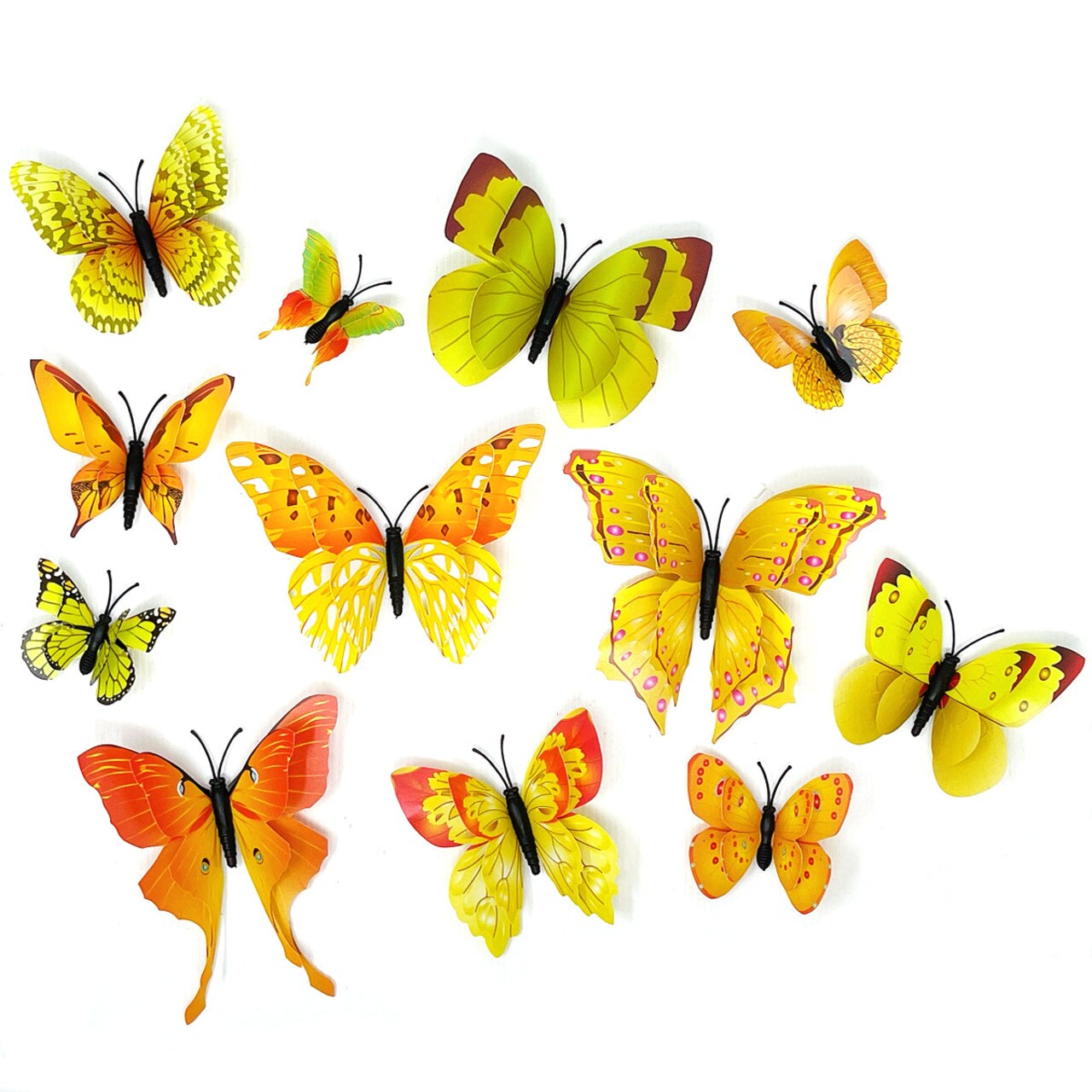 Wrapables 3D Double Wings Butterfly Decorative Wall Decor Stickers, Decals for Bedroom (24 pcs)